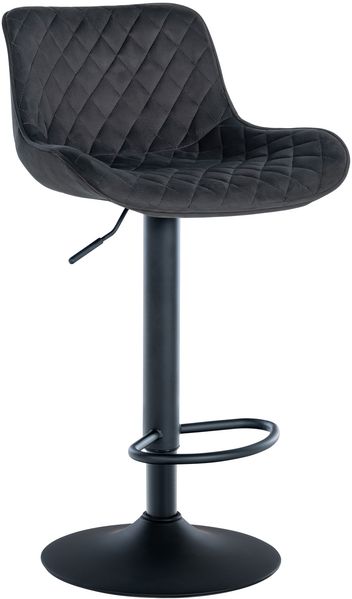 CLP Barhocker Minosa 360 drehbar mit Fußstütze,schwarz Samt