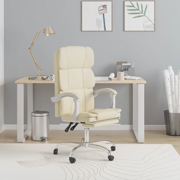 vidaXL Bürostuhl mit Liegefunktion Creme Kunstleder [349632]