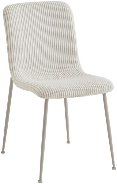 Esszimmerstuhl Sanri 4er-Set mit Cordbezug, modernes Design, gepolstert, beige, Metallgestell