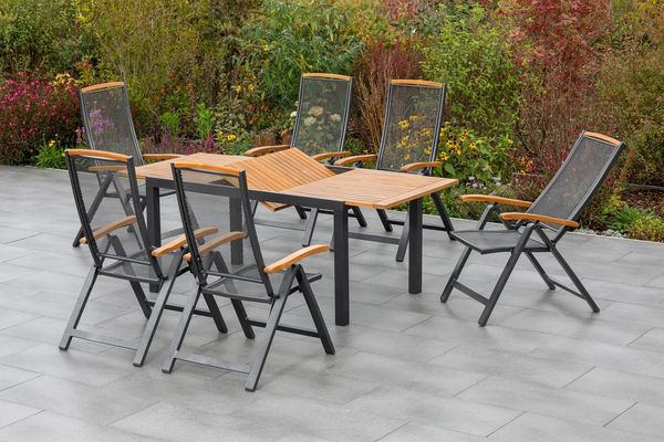 Tilos Set 13tlg, Klappsessel & 150 (200) x 90 cm
