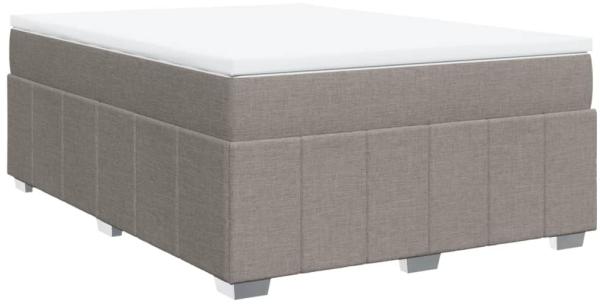 vidaXL Boxspringbett mit Matratze Taupe 140x200 cm Stoff 3285481