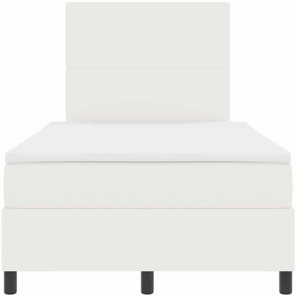 vidaXL LED Boxspringbett Creme und Weiß 120 x 190 cm Cordstoff 3337637 Bild 8