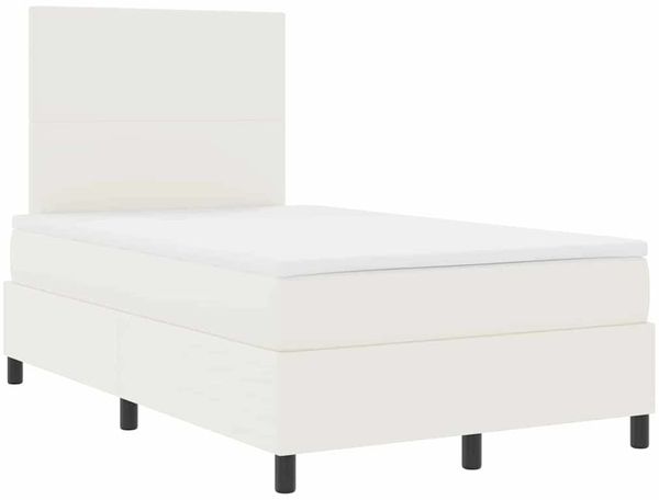 vidaXL LED Boxspringbett Creme und Weiß 120 x 190 cm Cordstoff 3337637 Bild 2