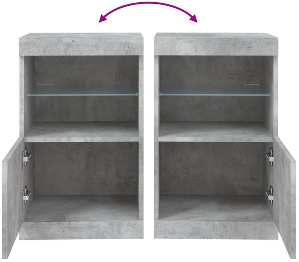 vidaXL Sideboard mit LED-Leuchten Betongrau 41x37x67 cm 836682 Bild 10