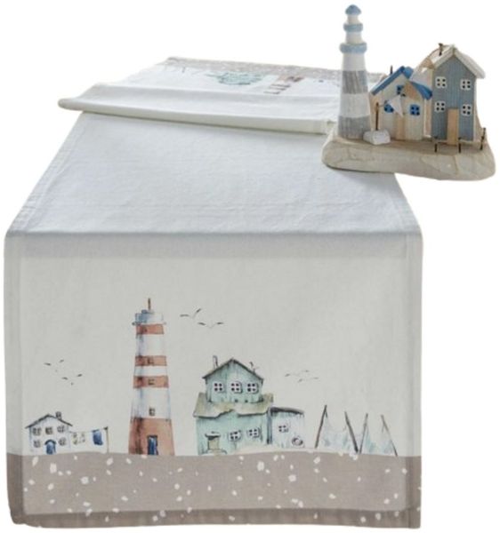 Home-trends24. de Tischläufer Maritim Leuchtturm Tischläufer Tischdecke Tischdeko 40x140cm