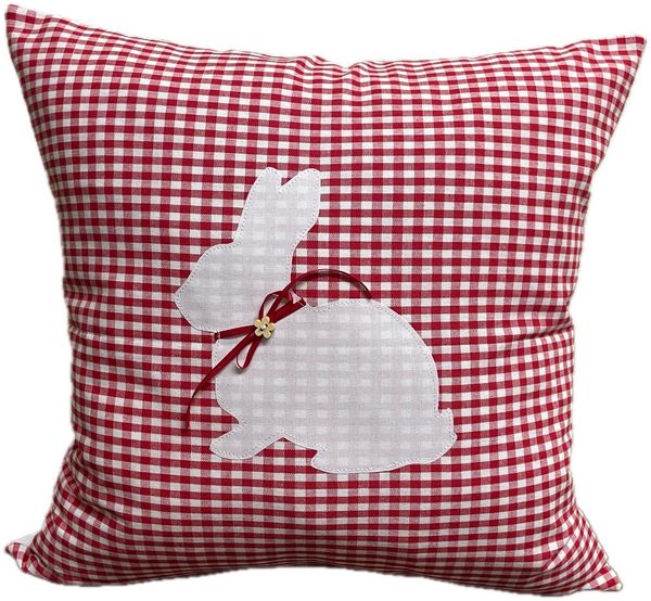 Ammerkind Dekokissen Landhausstil Kissenbezug, *Ostern* rot/weiß kariert, 100% Handarbeit