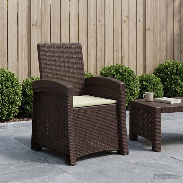 vidaXL Liegesessel Garten Rattan-Optik Braun und Creme PP 8012004