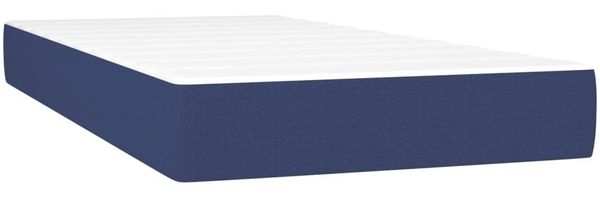vidaXL Boxspringbett mit Matratze Blau 90x200 cm Stoff 3140351 Bild 5
