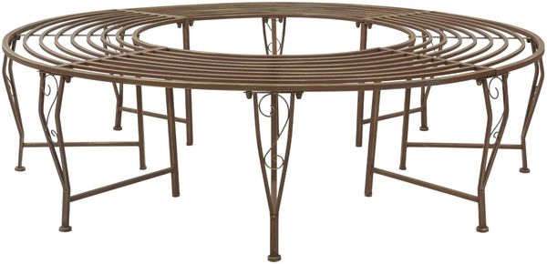 vidaXL Baumbank 8-Sitzanzahl Ø 160 x 44 cm Stahl Antikbraun Rund 42029509