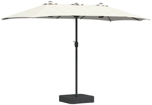 Garten-Sonnenschirm, Terrassenschirm Sand 385 x 209 x 244 cm Polyester und Stahl