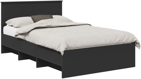 vidaXL Bettrahmen mit Kopfteil Schwarz 137 x 203 cm Holzwerkstoff 3408859