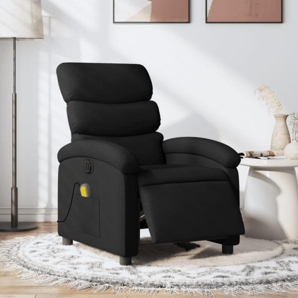 vidaXL Massagesessel Elektrisch Schwarz Stoff 3203968