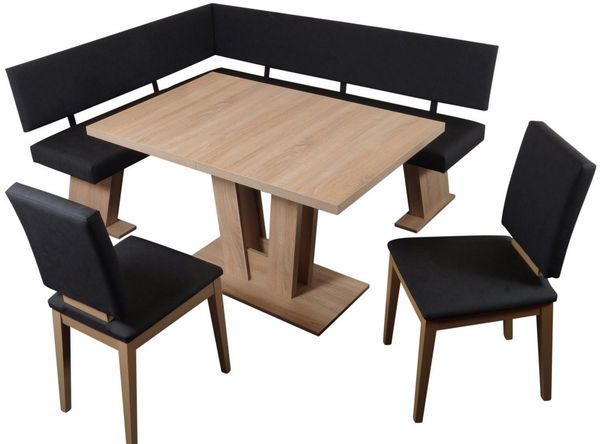 Stolebaenk Eckbankgruppe Varese MAVEAR, (1x Eckbank, 1x Tisch, 2x Stuhl), Sitz und Rücken Bezüge frei von allergisierenden Farbstoffen