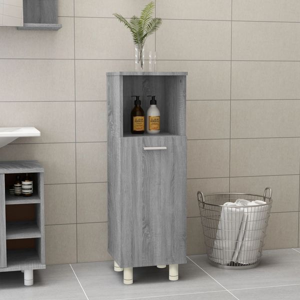 vidaXL Badschrank Grau Sonoma 30x30x95 cm Holzwerkstoff 815607