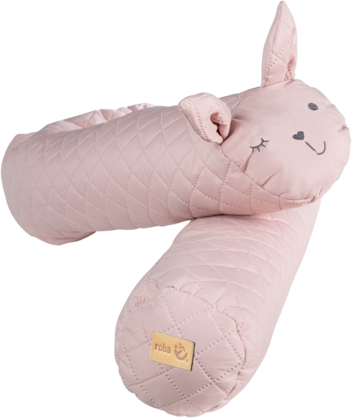 roba Bettschlange 'roba Style' - 170 cm lang Ø 12 cm - Baby-Bettumrandung mit Hasengesicht Lily - Rosa