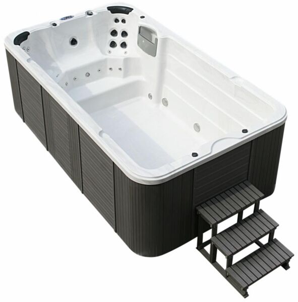 PureHaven Swim Spa 400 x 230 x 131 cm Gegenstromanlage und Swim Jets 21 Hydromassagedüsen UV-Wasseraufbereitung Ozondesinfektion Farblicht 4250 L