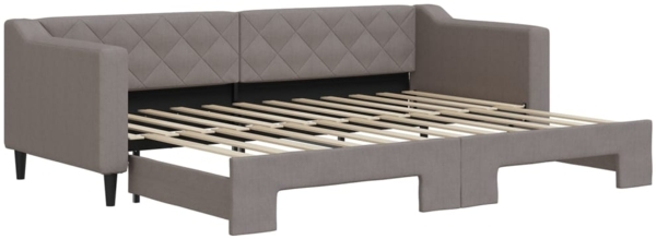 vidaXL Tagesbett Ausziehbar Taupe 80x200 cm Stoff 3197424