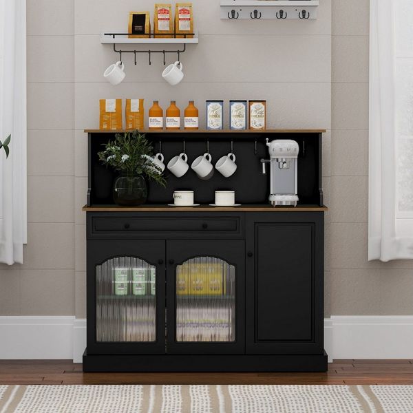 HOLTICO Sideboard Küchenschrank mit Arbeitsplatte, Küchenbuffet Buffetschrank (1 St), Weinschrank mit Schublade und Oberer Ablage
