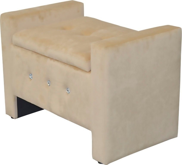 Truhen Sitzbank "Kai" gepolstert, beige