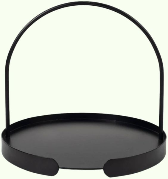 Serviertablett ARCO, 30 x 30 x 27 cm, schwarz, Stahl, modern