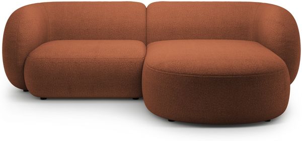Micadoni Ecksofa Kate 2-Sitzer Rechts Boucle Terrakotta