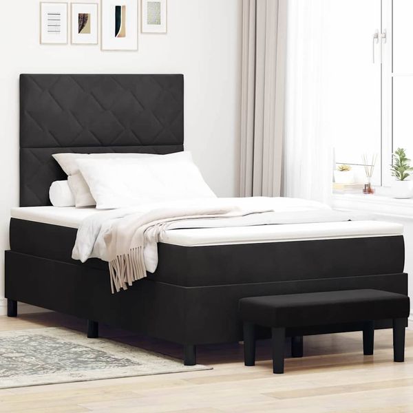 vidaXL Boxspringbett mit Kopfteil Schwarz 190 x 120 cm Samt 3344566