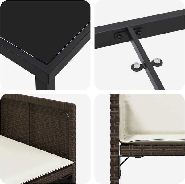 vidaXL Garten Essgruppe 5 pcs Braun Poly-Rattan 3380697 Bild 9