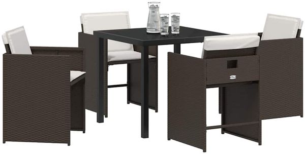 vidaXL Garten Essgruppe 5 pcs Braun Poly-Rattan 3380697 Bild 3