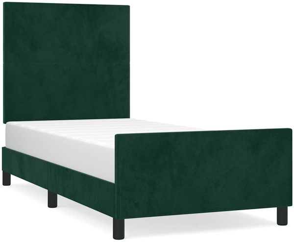Einzelbettgestell Design für Erwachsene ohne Matratze Dunkelgrün 90x200 cm Samt d4815e