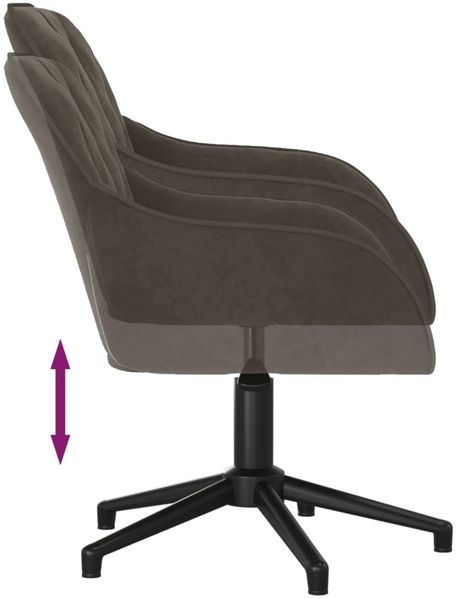 Bürostuhl Drehbar Dunkelgrau Samt [344857] Bild 6