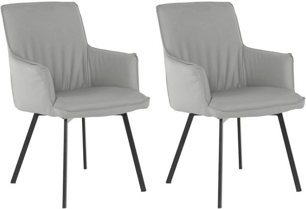 loft24 Armlehnstuhl Sonja (2er-Set), Bezug aus Kunstleder