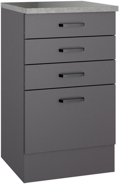 OPTIFIT Unterschrank OPTImulti Breite 50 cm, Tiefe 50 cm, mit 3 Schubkästen, 1 Auszug