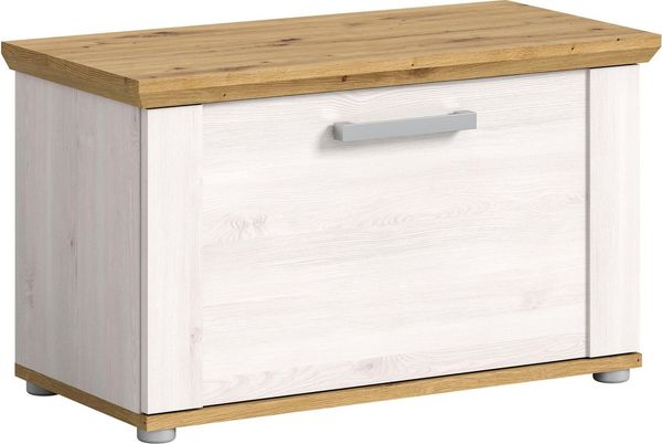 Home affaire Sitzbank COSENZA, Breite 80 cm, 1 Klappe, 2 Einlegeböden, 2-farbig, in Landhausoptik, Bank, Schuhbank, Garderobenbank, Dielenbank