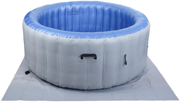 Whirlpool HWC-N97, Ersatz-Pool 4 Personen, In-/Outdoor aufblasbar PVC laminiert, rund Ø180cm ~ grau-blau Bild 7