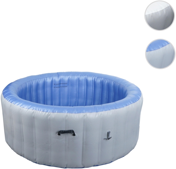 Whirlpool HWC-N97, Ersatz-Pool 4 Personen, In-/Outdoor aufblasbar PVC laminiert, rund Ø180cm ~ grau-blau Bild 9
