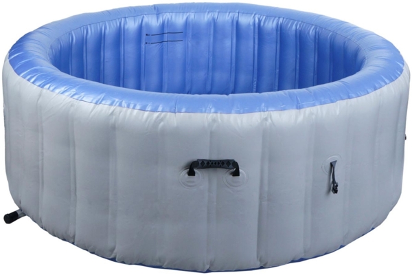 Whirlpool HWC-N97, Ersatz-Pool 4 Personen, In-/Outdoor aufblasbar PVC laminiert, rund Ø180cm ~ grau-blau Bild 6