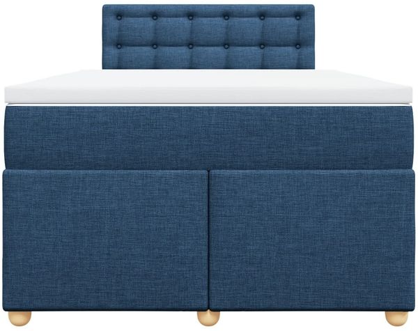 vidaXL Boxspringbett mit Matratze Blau 120x200 cm Stoff 3288967 Bild 6