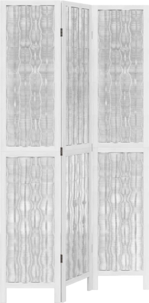 vidaXL 3-tlg. Raumteiler Weiß Massivholz Paulownia 358671