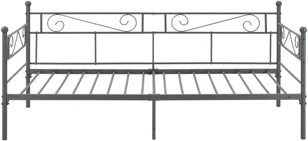en.casa 'Kerava' Metallbett mit Kaltschaummatratze, Dunkelgrau, 90x200 cm Bild 4