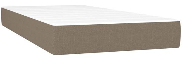 vidaXL Boxspringbett mit Matratze Taupe 90x200 cm Stoff 3142309 Bild 5