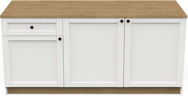 habeig Küchenbuffet Küche Kompaktküche Küchenschrank variabel Singleküche Unterschrank Breite 180cm