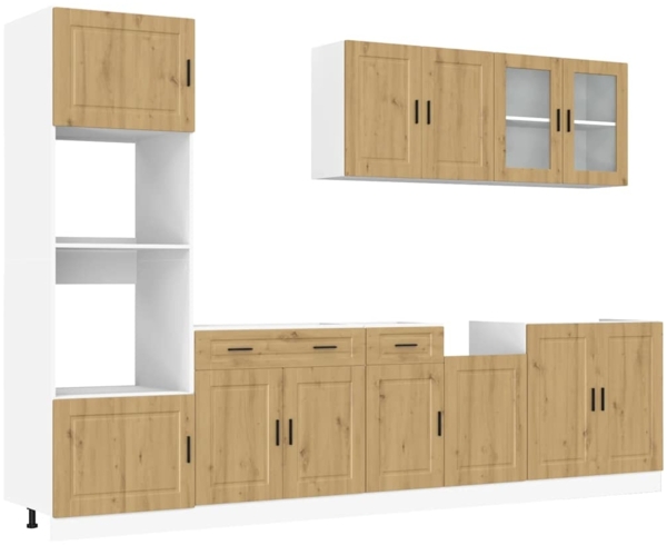 vidaXL 7-tlg. Küchenschrank-Set Kalmar Artisan-Eiche Holzwerkstoff 3314760