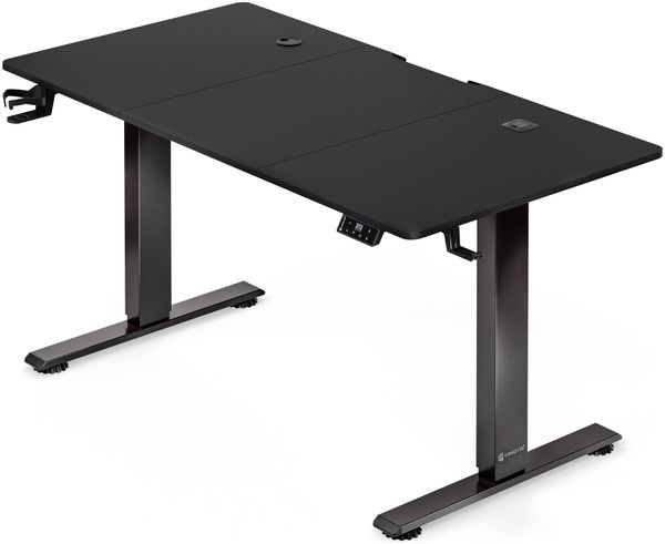 CASARIA® Höhenverstellbarer Schreibtisch elektrisch XL Schwarz