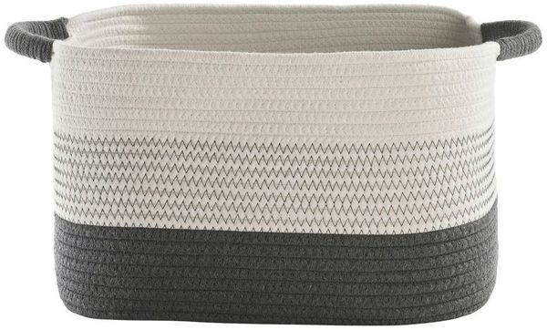 casa NOVA Aufbewahrungskorb BELIOS, Korb, Weiß, Grau, 39 x 23 cm (1 St)