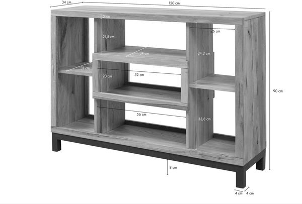 Raumteiler Wildeiche 120x34x90 natur geölt VILLANDERS #137 Bild 5