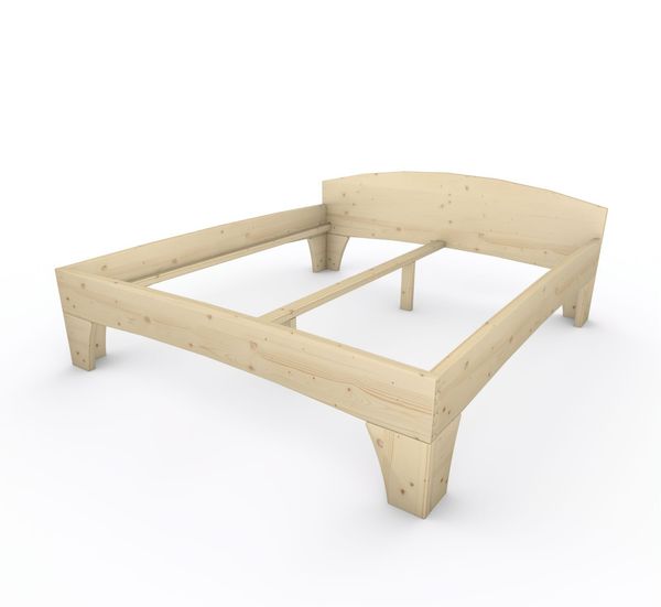 Holzbett (Fichte) "Rosi" 180 x 200 cm 48 cm mit Kopfteil Massivholzbett Bett