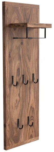 Garderobenpaneel Akazie hell 35x107x20 cm massivum Sydney Wandgarderobe Holz Flurmöbel mit Ablage Wandhaken Kleiderhaken Büro Diele