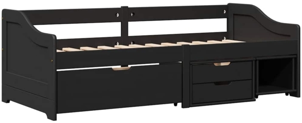 vidaXL Tagesbett mit 3 Schubladen ohne Matratze IRUN Schwarz 90x200cm 3314684