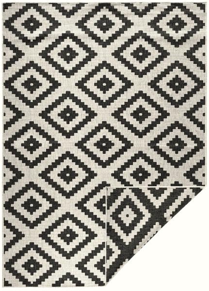 In- & Outdoor Teppich Malta Schwarz Creme - 120x170x0,5cm