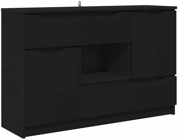 Sideboard, Kommode mit Schubladen Schwarz 100 x 30 x 65,6 Holzwerkstoff j2157p